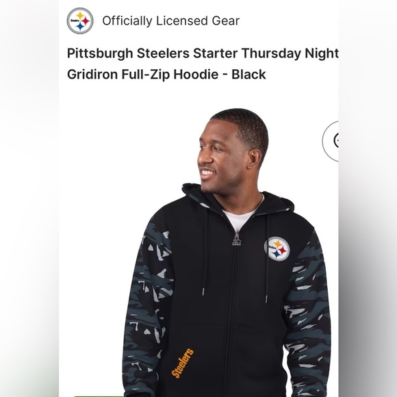 🏈NEW Starter Men XL Black Pittsburgh Steelers Thursday Night Gridiron Jacket NWT - Picture 1 of 12